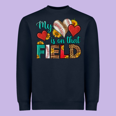 My Heart Is On That Field Baseball Heavyweight Sweatshirt Designed By Hra Design Shop