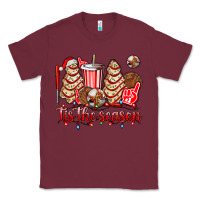 Burgundy tis the season christmas tree  cake baseball Classic Tee - AdoDesignShop