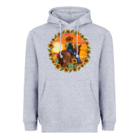 Heather Grey cowgirl sunflower Heavyweight Hoodie - MaliasSmallBusiness