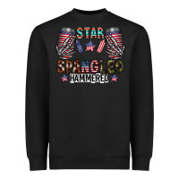 Black star spangled hammered Heavyweight Sweatshirt - CowhideDigitalArt