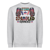 Heather Grey star spangled hammered Heavyweight Sweatshirt - CowhideDigitalArt