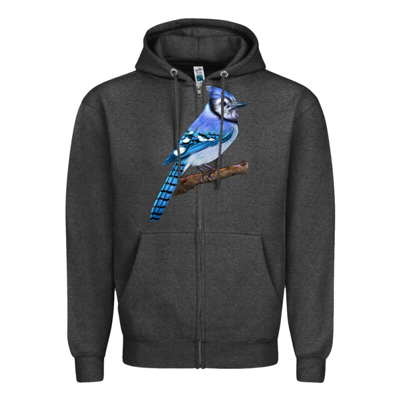 Blue Jay Bird Zipper Hoodie by LillyAllenDesigns | Teevron