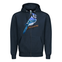 Navy Blue Jay Bird Zipper Hoodie - LillyAllenDesigns