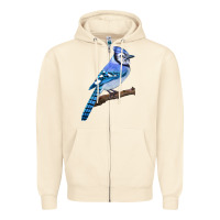 Sandshell Blue Jay Bird Zipper Hoodie - LillyAllenDesigns