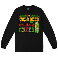 Black cold beer and christmas cheer with beer bottles Long Sleeve Tee - AdoDesignShop