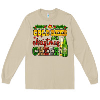Mushroom cold beer and christmas cheer with beer bottles Long Sleeve Tee - AdoDesignShop