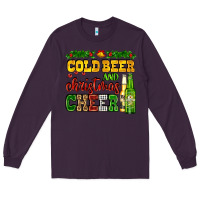 Plum cold beer and christmas cheer with beer bottles Long Sleeve Tee - AdoDesignShop