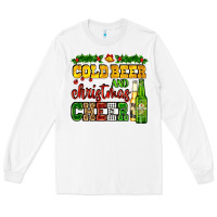 White cold beer and christmas cheer with beer bottles Long Sleeve Tee - AdoDesignShop