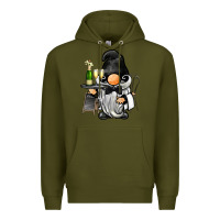Army Green waiter gnome Premium Hoodie - BarkalooDesign