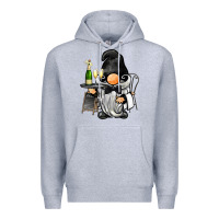 Heather Grey waiter gnome Premium Hoodie - BarkalooDesign
