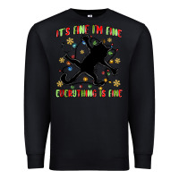 Black it's fine i'm fine everything is fine Premium Sweatshirt - MaliasSmallBusiness