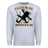 Heather Grey it's fine i'm fine everything is fine Premium Sweatshirt - MaliasSmallBusiness