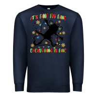 Navy it's fine i'm fine everything is fine Premium Sweatshirt - MaliasSmallBusiness