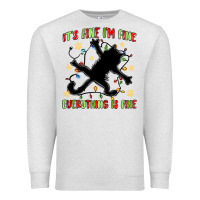Oatmeal Heather it's fine i'm fine everything is fine Premium Sweatshirt - MaliasSmallBusiness