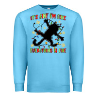 Ocean Blue it's fine i'm fine everything is fine Premium Sweatshirt - MaliasSmallBusiness