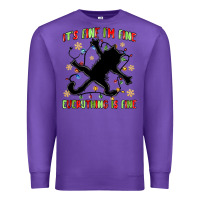Purple it's fine i'm fine everything is fine Premium Sweatshirt - MaliasSmallBusiness