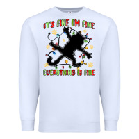 White it's fine i'm fine everything is fine Premium Sweatshirt - MaliasSmallBusiness
