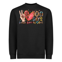 Black peace love 100 days of school Heavyweight Sweatshirt - RacoonDesign