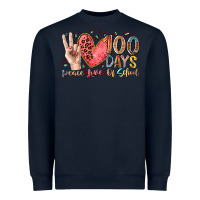 Navy peace love 100 days of school Heavyweight Sweatshirt - RacoonDesign