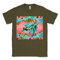 Army Green floral turtle Classic Tee - Jasminsmagicworld