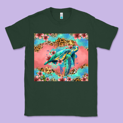 Floral Turtle Classic Tee Designed By Jasminsmagicworld
