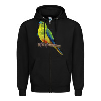 Black Neophema Parrot Zipper Hoodie - LillyAllenDesigns