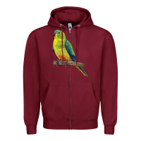 Burgundy Neophema Parrot Zipper Hoodie - LillyAllenDesigns