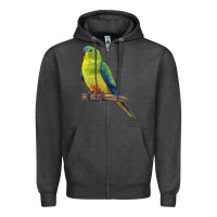 Charcoal Heather Neophema Parrot Zipper Hoodie - LillyAllenDesigns