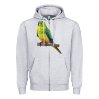 Heather Grey Neophema Parrot Zipper Hoodie - LillyAllenDesigns