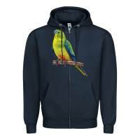 Navy Neophema Parrot Zipper Hoodie - LillyAllenDesigns