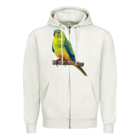 Oatmeal Heather Neophema Parrot Zipper Hoodie - LillyAllenDesigns