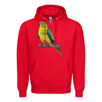 Red Neophema Parrot Zipper Hoodie - LillyAllenDesigns