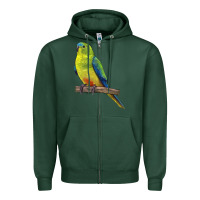 Sports Green Neophema Parrot Zipper Hoodie - LillyAllenDesigns