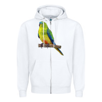 White Neophema Parrot Zipper Hoodie - LillyAllenDesigns