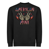 Black american mini Heavyweight Sweatshirt - CowhideDigitalArt