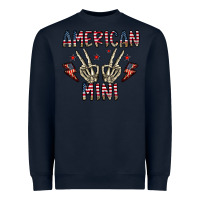 Navy american mini Heavyweight Sweatshirt - CowhideDigitalArt