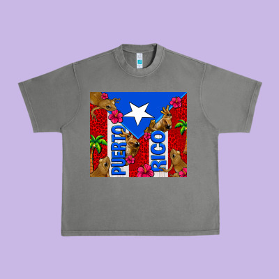 Puerto Rico Coqui Leopard Urban Heavy Tee Designed By Adodesignshop