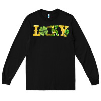 Black lucky horseshoe and four leaf clover Long Sleeve Tee - AdoDesignShop