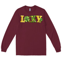 Burgundy lucky horseshoe and four leaf clover Long Sleeve Tee - AdoDesignShop
