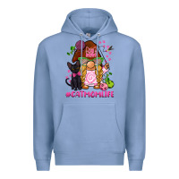 Colony Blue cat mom  life gnome Premium Hoodie - BarkalooDesign