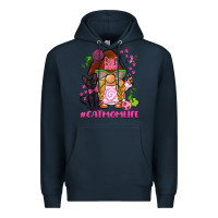 Navy cat mom  life gnome Premium Hoodie - BarkalooDesign