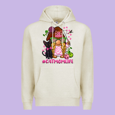 Cat Mom  Life Gnome Premium Hoodie Designed By Barkaloodesign