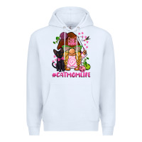 White cat mom  life gnome Premium Hoodie - BarkalooDesign