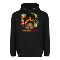 Black school bus driver life afro messy bun Heavyweight Hoodie - NancyCooperArtShop