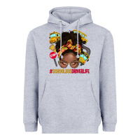 Heather Grey school bus driver life afro messy bun Heavyweight Hoodie - NancyCooperArtShop