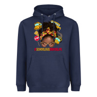 Navy school bus driver life afro messy bun Heavyweight Hoodie - NancyCooperArtShop