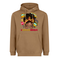 Toasted Coconut school bus driver life afro messy bun Heavyweight Hoodie - NancyCooperArtShop