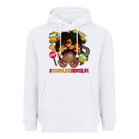 White school bus driver life afro messy bun Heavyweight Hoodie - NancyCooperArtShop