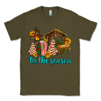 Army Green tis the seasin with christmas cake abd jesus Classic Tee - AdoDesignShop