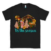Black tis the seasin with christmas cake abd jesus Classic Tee - AdoDesignShop